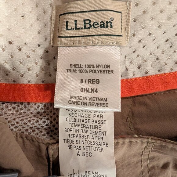 L.L.Bean Womens 8 Beige Convertible Hiking Pants Zip Off Trail Outdoor Travel - Picture 9 of 9